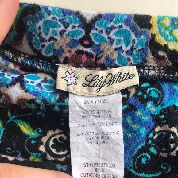 Lily White colorful tight skirt, Size M - Picture 3 of 3